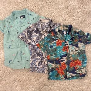 4T Boys Hawaiian Beach Button Down Shirts